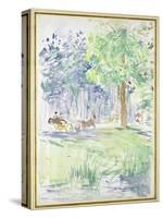 Horse and Carriage on a Woodland Road, after 1883 (Watercolour on White Wove Paper)-Berthe Morisot-Stretched Canvas