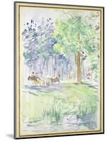 Horse and Carriage on a Woodland Road, after 1883 (Watercolour on White Wove Paper)-Berthe Morisot-Mounted Giclee Print