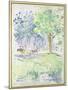 Horse and Carriage on a Woodland Road, after 1883 (Watercolour on White Wove Paper)-Berthe Morisot-Mounted Giclee Print