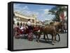 Horse and Carriages in Main Market Square, Old Town District, Krakow, Poland-R H Productions-Framed Stretched Canvas