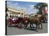 Horse and Carriages in Main Market Square, Old Town District, Krakow, Poland-R H Productions-Stretched Canvas