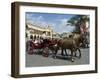 Horse and Carriages in Main Market Square, Old Town District, Krakow, Poland-R H Productions-Framed Photographic Print