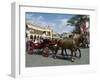 Horse and Carriages in Main Market Square, Old Town District, Krakow, Poland-R H Productions-Framed Photographic Print