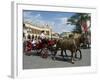 Horse and Carriages in Main Market Square, Old Town District, Krakow, Poland-R H Productions-Framed Photographic Print