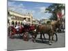 Horse and Carriages in Main Market Square, Old Town District, Krakow, Poland-R H Productions-Mounted Photographic Print