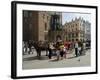 Horse and Carriages in Main Market Square, Old Town District, Krakow, Poland-R H Productions-Framed Photographic Print