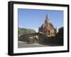 Horse and Cart by Buddhist Temples of Bagan, Myanmar (Burma)-Julio Etchart-Framed Photographic Print