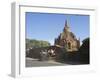 Horse and Cart by Buddhist Temples of Bagan, Myanmar (Burma)-Julio Etchart-Framed Photographic Print