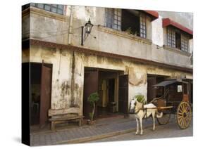 Horse and Cart in Spanish Old Town, Vigan, Ilocos Province, Luzon, Philippines, Southeast Asia-Kober Christian-Stretched Canvas