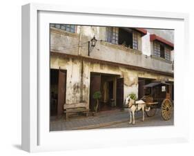 Horse and Cart in Spanish Old Town, Vigan, Ilocos Province, Luzon, Philippines, Southeast Asia-Kober Christian-Framed Photographic Print