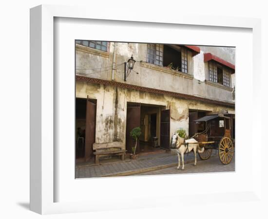 Horse and Cart in Spanish Old Town, Vigan, Ilocos Province, Luzon, Philippines, Southeast Asia-Kober Christian-Framed Photographic Print