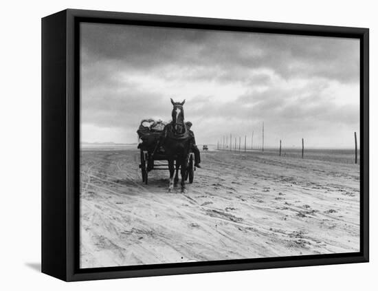 Horse and Cart on Sands-null-Framed Stretched Canvas