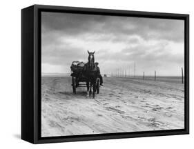 Horse and Cart on Sands-null-Framed Stretched Canvas