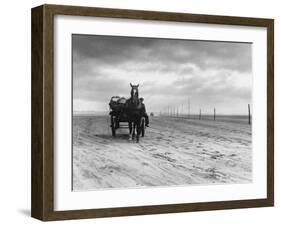 Horse and Cart on Sands-null-Framed Photographic Print