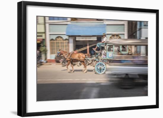 Horse and Cart, Pyin Oo Lwin (Pyin U Lwin), Mandalay Region, Myanmar (Burma), Asia-Matthew Williams-Ellis-Framed Photographic Print