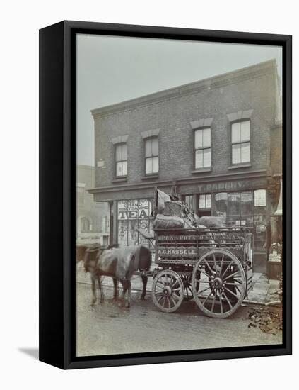 Horse and Cart with Sacks of Vegetables, Bow, London, 1900-null-Framed Stretched Canvas