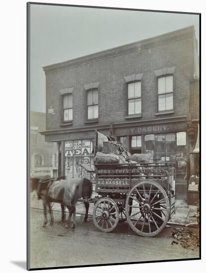 Horse and Cart with Sacks of Vegetables, Bow, London, 1900-null-Mounted Photographic Print