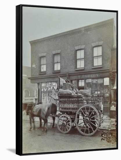 Horse and Cart with Sacks of Vegetables, Bow, London, 1900-null-Framed Stretched Canvas