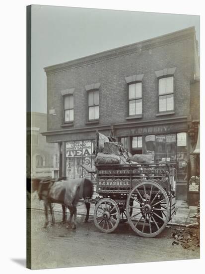 Horse and Cart with Sacks of Vegetables, Bow, London, 1900-null-Stretched Canvas