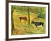 Horse and Cow in a Meadow, 1885-Paul Gauguin-Framed Giclee Print