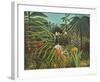 Horse and Jaguar-Henri Rousseau-Framed Collectable Print