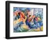 Horse and Rider and Buildings, 1914-Umberto Boccioni-Framed Giclee Print