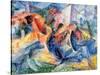 Horse and Rider and Buildings, 1914-Umberto Boccioni-Stretched Canvas