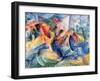 Horse and Rider and Buildings, 1914-Umberto Boccioni-Framed Giclee Print