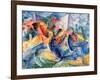 Horse and Rider and Buildings, 1914-Umberto Boccioni-Framed Giclee Print