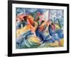 Horse and Rider and Buildings, 1914-Umberto Boccioni-Framed Giclee Print