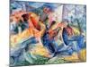 Horse and Rider and Buildings, 1914-Umberto Boccioni-Mounted Giclee Print