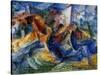 Horse and Rider and Buildings, 1914-Umberto Boccioni-Stretched Canvas