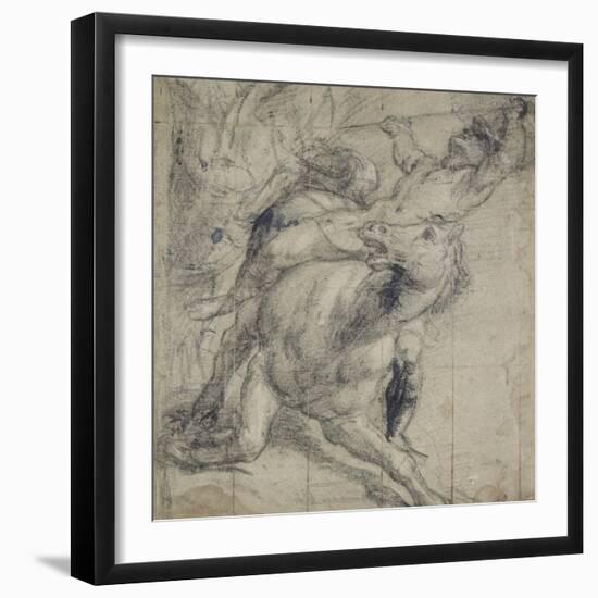 Horse and Rider Falling, C. 1537-Titian (Tiziano Vecelli)-Framed Giclee Print