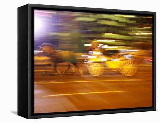 Horse and Wagon at Night, Melbourne, Victoria, Australia-David Wall-Framed Stretched Canvas