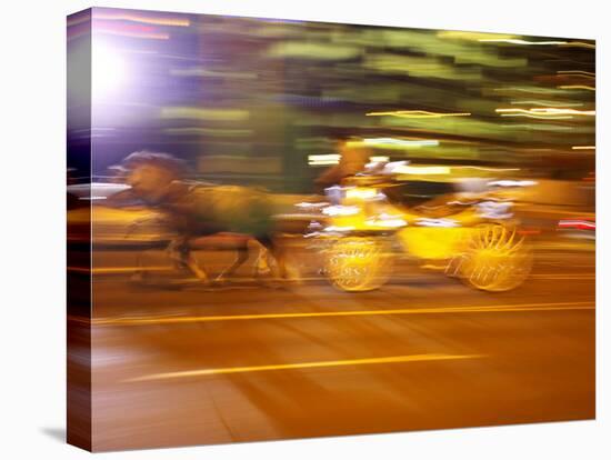 Horse and Wagon at Night, Melbourne, Victoria, Australia-David Wall-Stretched Canvas