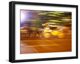 Horse and Wagon at Night, Melbourne, Victoria, Australia-David Wall-Framed Photographic Print