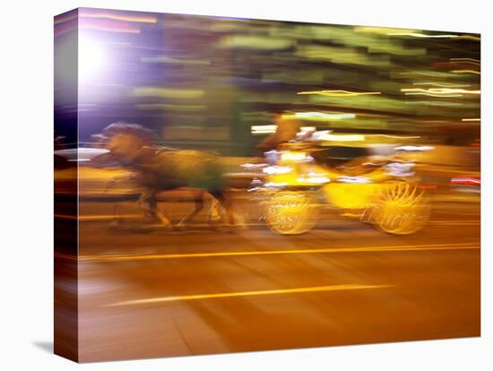 Horse and Wagon at Night, Melbourne, Victoria, Australia-David Wall-Stretched Canvas