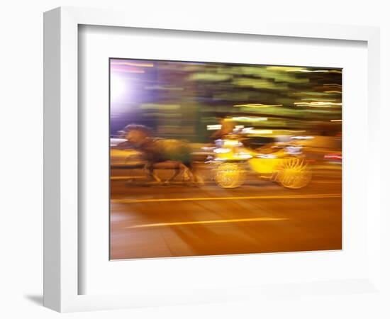 Horse and Wagon at Night, Melbourne, Victoria, Australia-David Wall-Framed Photographic Print