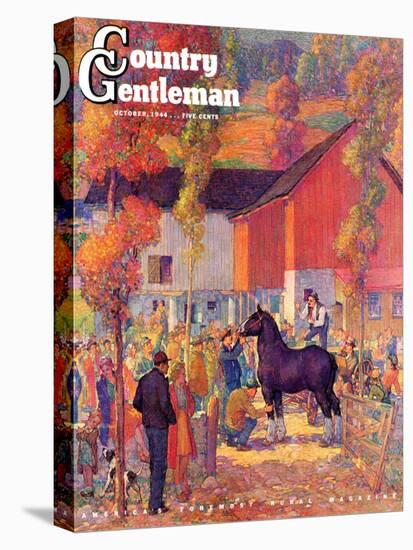 "Horse Auction," Country Gentleman Cover, October 1, 1944-Henry Soulen-Stretched Canvas