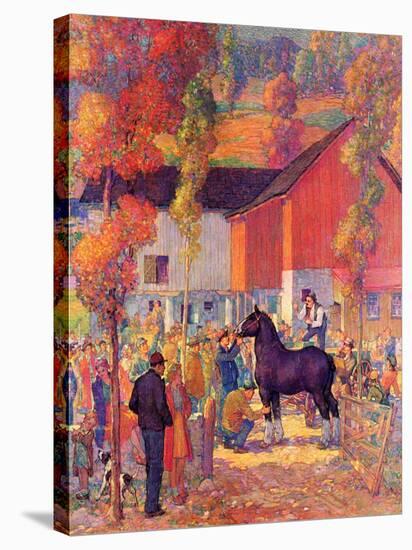 "Horse Auction,"October 1, 1944-Henry Soulen-Stretched Canvas