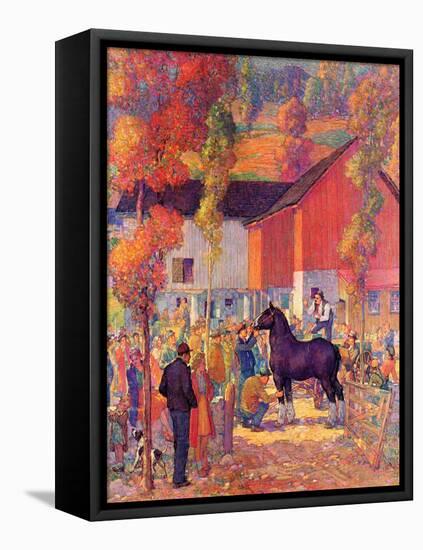 "Horse Auction,"October 1, 1944-Henry Soulen-Framed Stretched Canvas