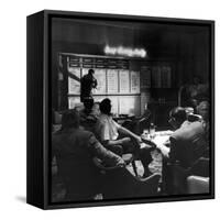 Horse Betting and Bookmakers Going on as a Gambling Option-J^ R^ Eyerman-Framed Stretched Canvas