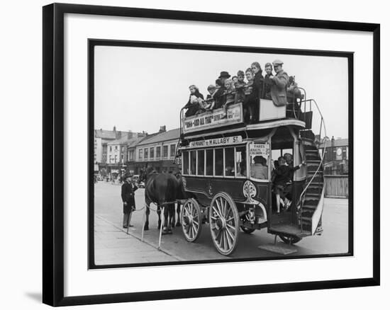 Horse Bus in Service During Festival Week at Birkenhead Merseyside-null-Framed Photographic Print