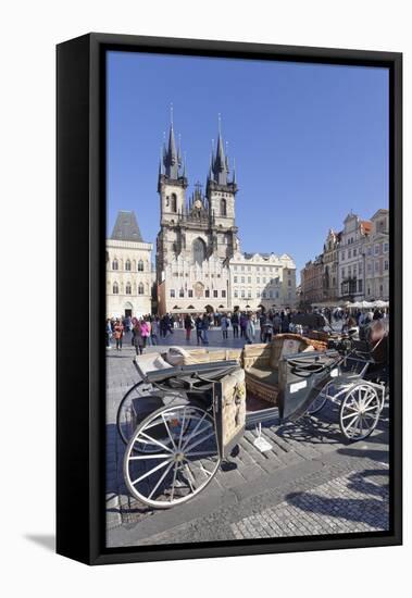 Horse Carriage at the Old Town Square (Staromestske Namesti)-Markus Lange-Framed Stretched Canvas