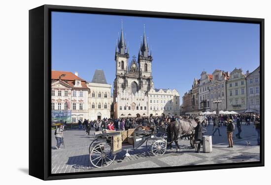 Horse Carriage at the Old Town Square (Staromestske Namesti)-Markus Lange-Framed Stretched Canvas