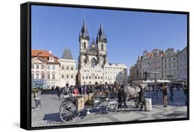 Horse Carriage at the Old Town Square (Staromestske Namesti)-Markus Lange-Framed Stretched Canvas