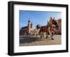 Horse Carriage with St. Mary Basilica in the background, Main Market Square, Cracow, Lesser Poland-Karol Kozlowski-Framed Photographic Print