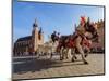 Horse Carriage with St. Mary Basilica in the background, Main Market Square, Cracow, Lesser Poland-Karol Kozlowski-Mounted Photographic Print