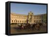 Horse Cart in Front of the Hofburg Palace on the Heldenplatz, Vienna, Austria, Europe-Michael Runkel-Framed Stretched Canvas