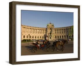 Horse Cart in Front of the Hofburg Palace on the Heldenplatz, Vienna, Austria, Europe-Michael Runkel-Framed Photographic Print